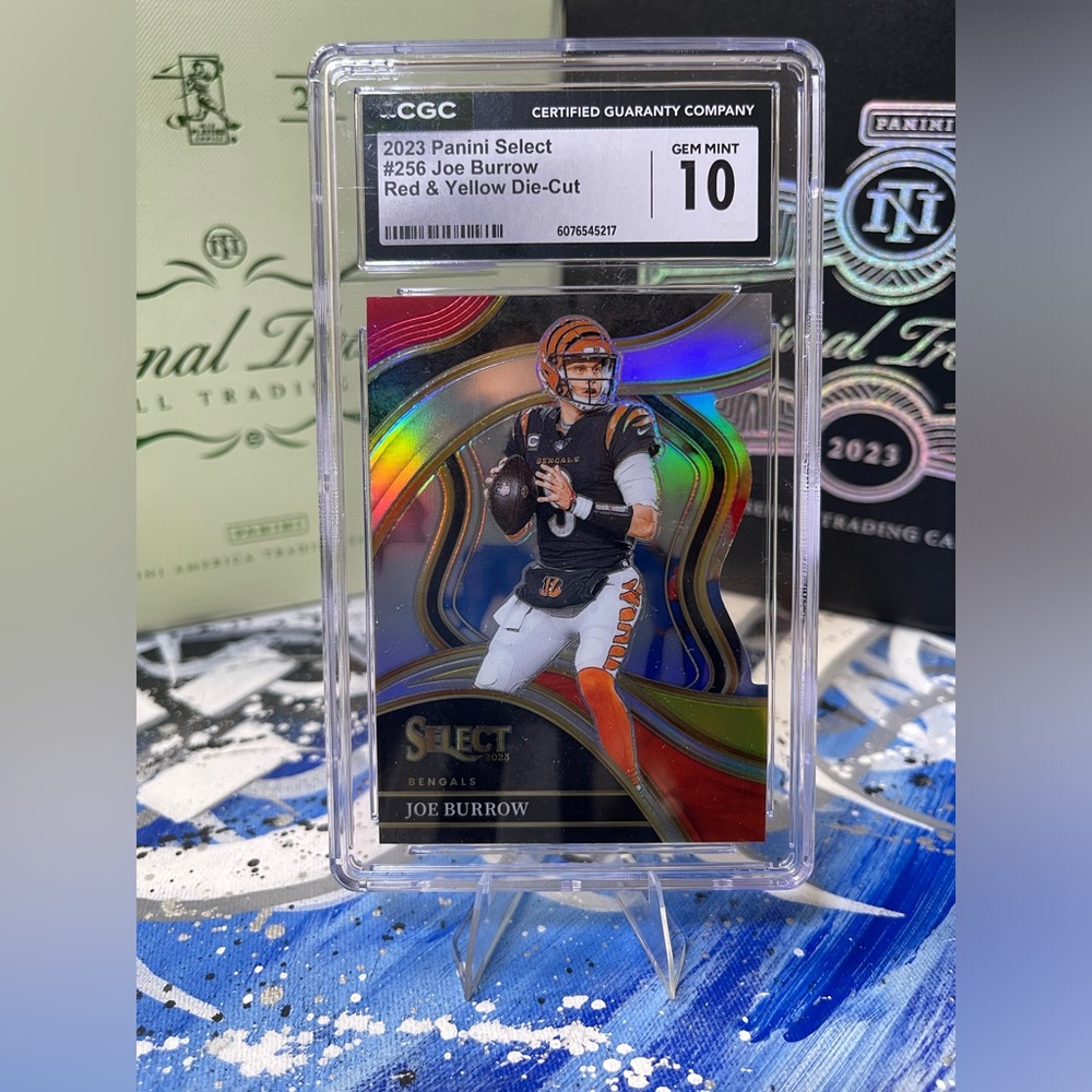 2023 Select Joe Burrow Die Cut Red & Yellow Prizm CGC 10 GEM MT